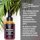 Liquid Biotin with Collagen & Saw Palmetto Extract for Women and Men | Hair Growth Supplement Drops | DHT Blocker | Prostate Support | Hair Skin and Nails Vitamins | Fast Absorption | Non-GMO 4