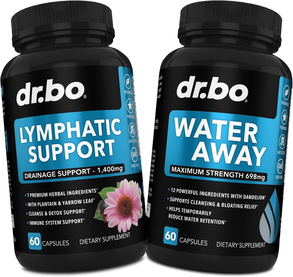 Lymphatic Drainage Supplements Pills & Water Away - Lymphatic Support Total Herbal Cleanse Products & Natural Water Pills Diuretics - Lymph Node Detox Cleanse System Drainage for Immune Support 2
