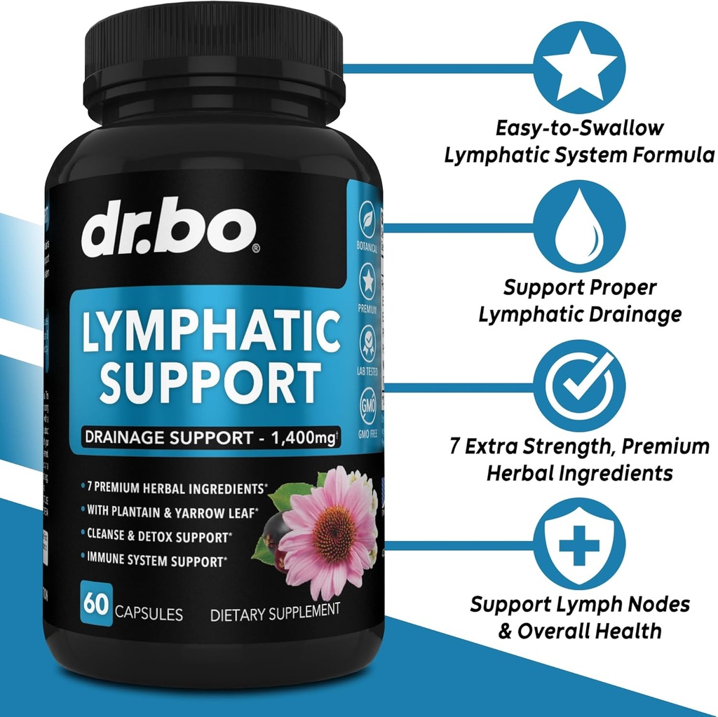 Lymphatic Drainage Supplements Pills & Water Away - Lymphatic Support Total Herbal Cleanse Products & Natural Water Pills Diuretics - Lymph Node Detox Cleanse System Drainage for Immune Support 3
