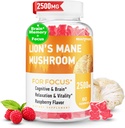 Lions Mane Gummies, Organic Lion's Mane, Lions Mane Gummies for Adults, with Ashwagandha & Alpha GPC, Cortisol Supplements for Women & Men, 60 Counts 2