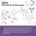Doctor’s Recipes Zinc 50mg, Highly Absorbable Zinc Picolinate & Gluconate, Supports Natural Immune Defense, DNA & Protein Formation, Cell Growth, Non-GMO, 120 Veggie Capsules 5