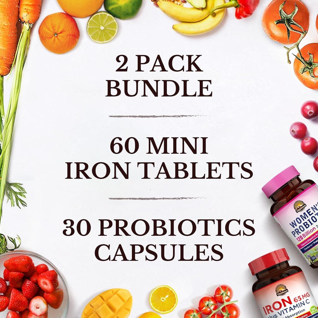 Vitalitown Women’s Probiotics & Iron Supplement Bundle 6