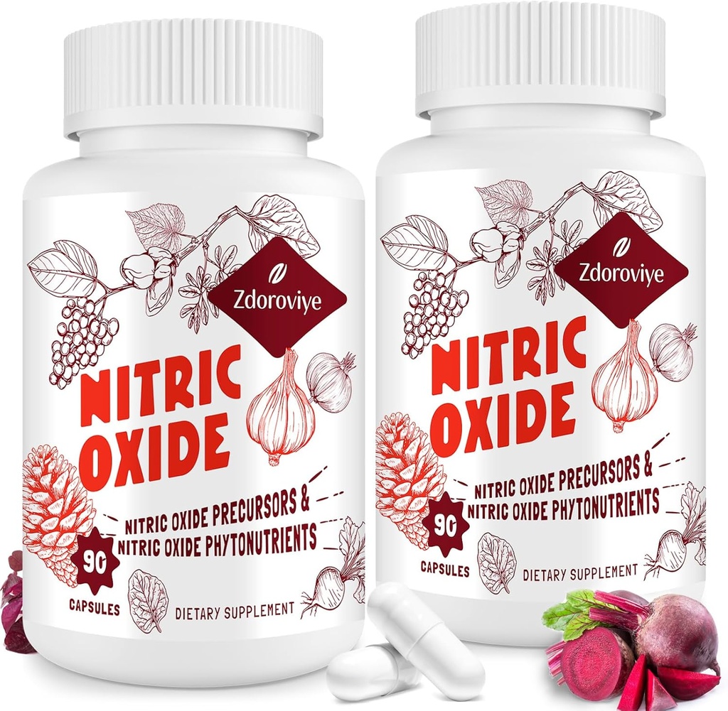 Nitric Oxide Supplement for Men, 90 Capsules (2 Pack) 2