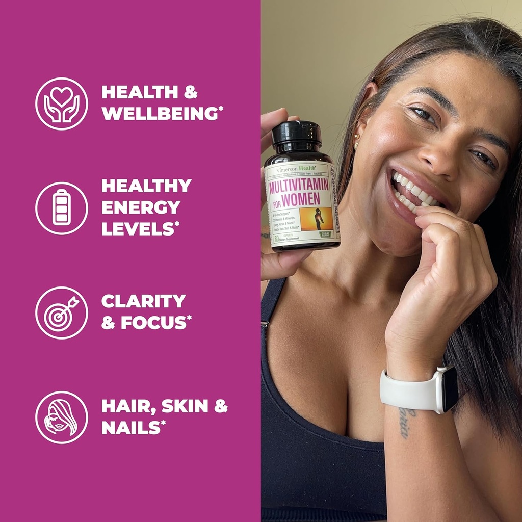 Women's Multivitamin + Turmeric Saffron Cinnamon & Cardamom Bundle. Women's Vitamins & Minerals Formula for Immune and Joint Support, Inflammatory Response. 4