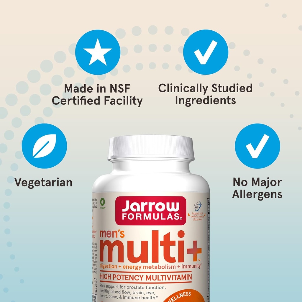 Jarrow Formulas Men's Multi+ Multivitamins, Multivitamin for Men, 60 Tablets, 30 Day Supply 5