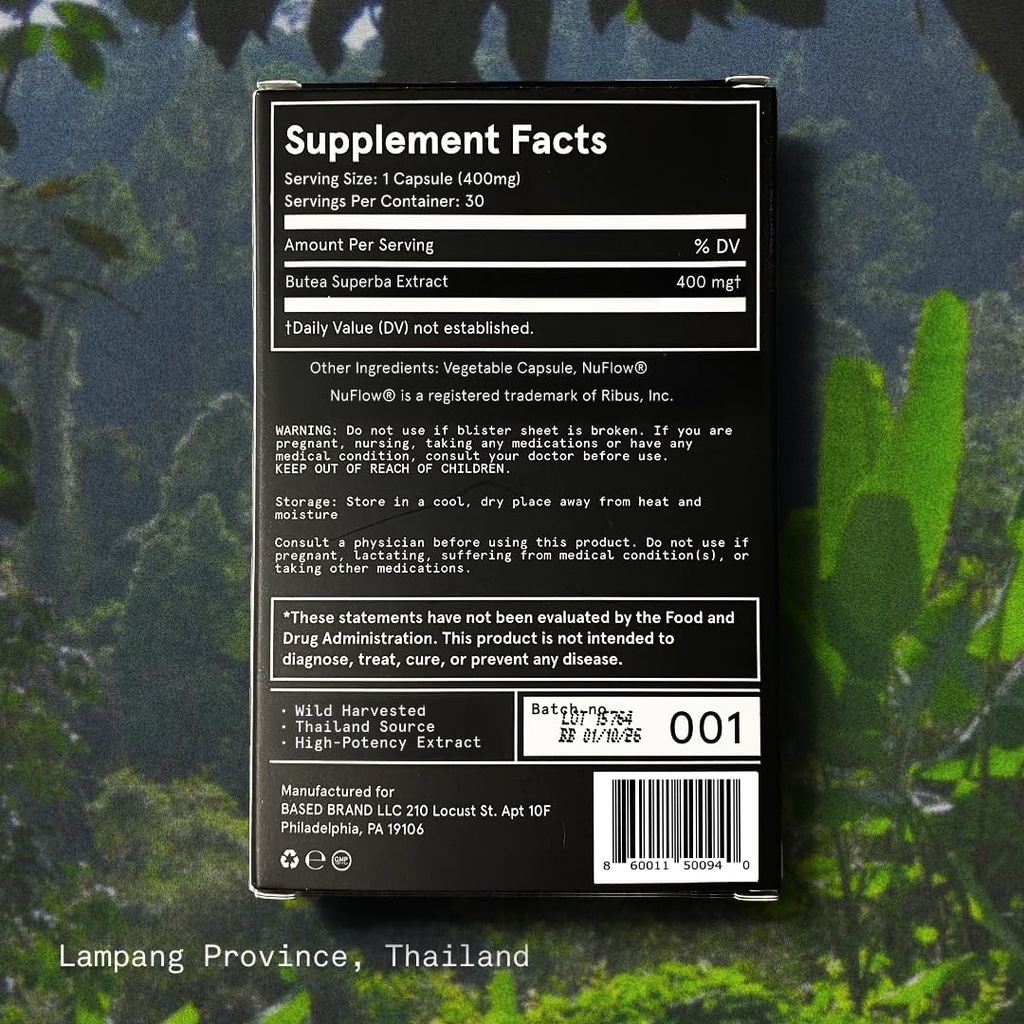 Based Supplements Butea Superba Extract - Traditional Thai Herb for Men's Vitality, Focus & Energy - Premium Root Powder with Natural Flavonoids 6