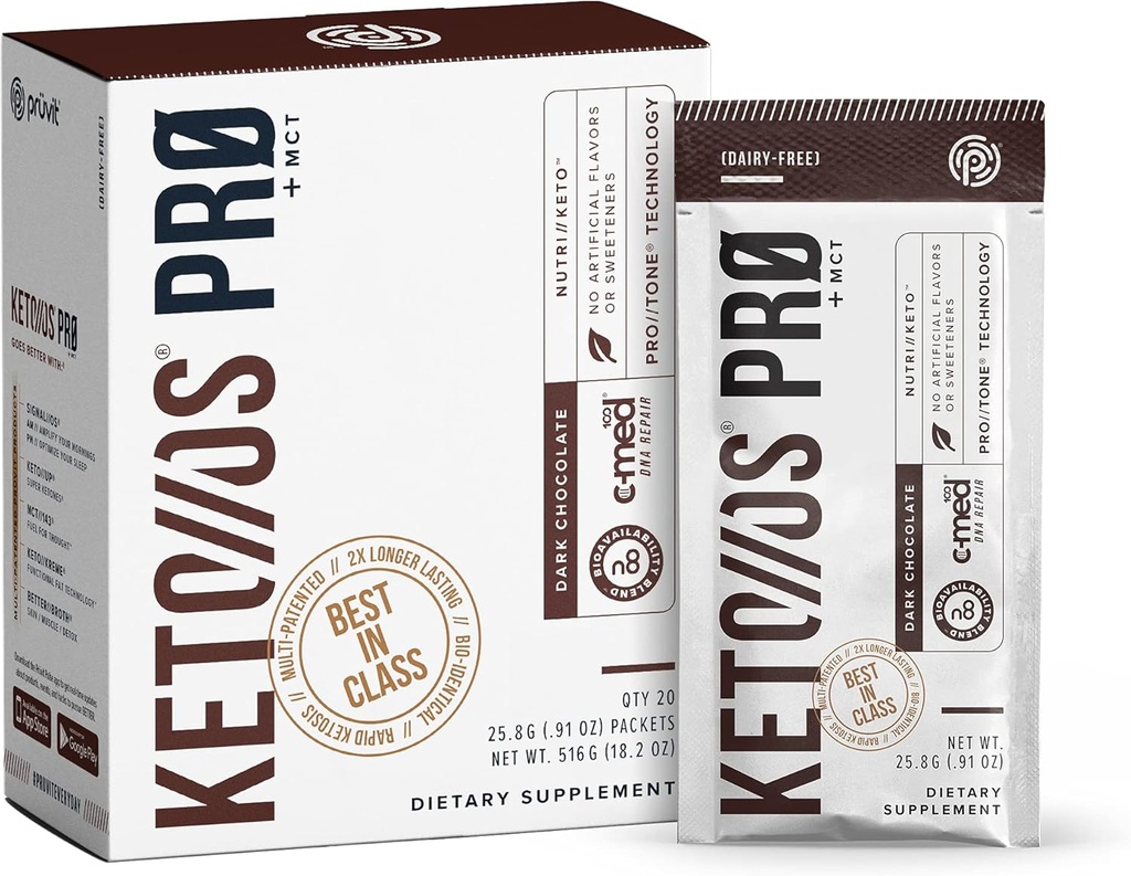 Pruvit Keto//OS Pro Dark Chocolate + MCT Ketones - Keto//OS Pro Supplement for Energy Boost, Better Digestion and Helps Combating The Aging Process - 20 Pack 2