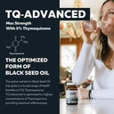 Black Seed Oil Softgels | 5% Thymoquinone - TQ-Advanced® | High Potency - 500 mg per Capsule - 15:1 Concentrate from Nigella Sativa Extract, Raw Form, Vegan Formula, Glass Bottle (60 Softgels) 3