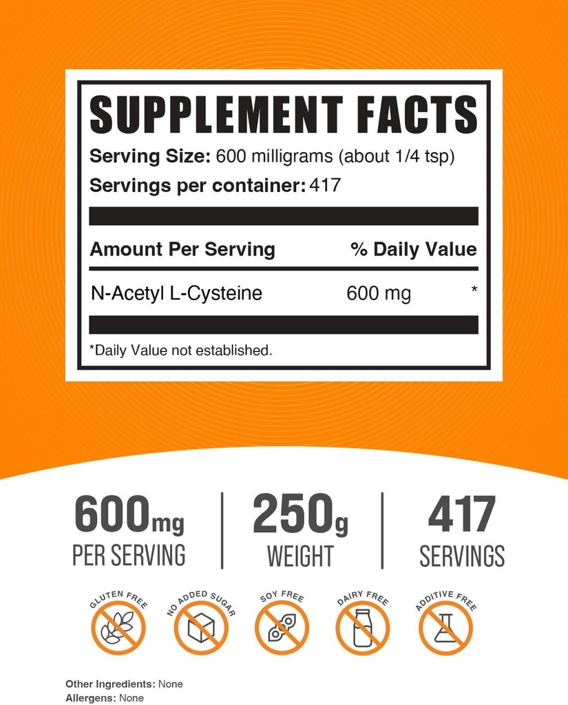 BulkSupplements NAC (N-Acetyl L-Cysteine) 250g + Creatine 500g Bundle 3