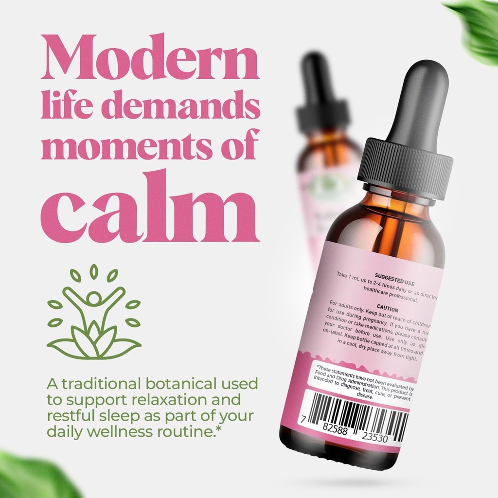 Valerian Root Drops for Sleep - Organic Valerian Root Tincture Extract 3000mg - for Relaxation and Calm - 1 FL OZ, 30 Servings 5