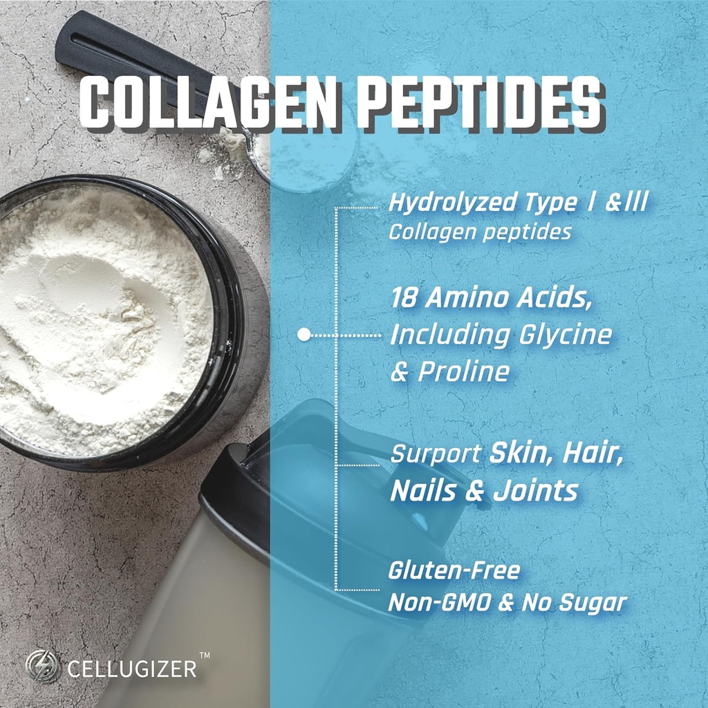 Collagen Peptides - Hydrolyzed Type 1 & 3 Collagen Powder Protein Supplement | Grass Fed, Unflavored | 35 Servings 4