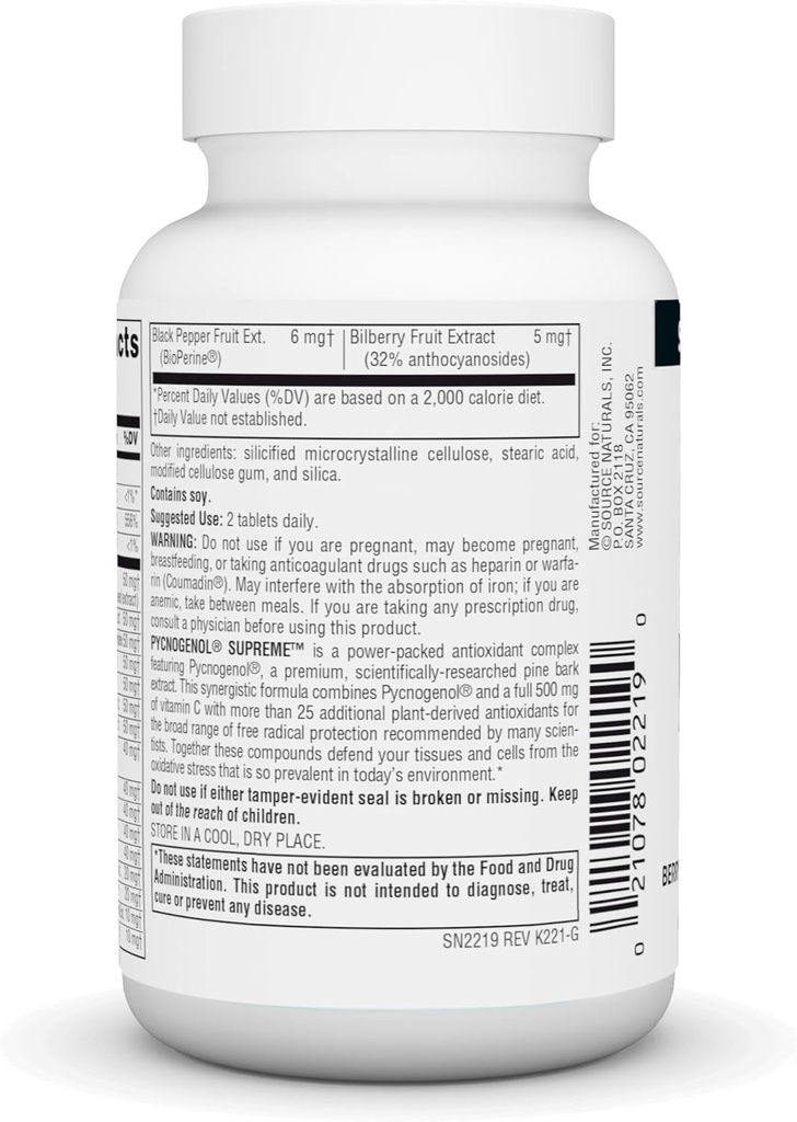 Source Naturals Pycnogenol Supreme, Berry & Botanical Antioxidant Complex* - 30 Tablets 4