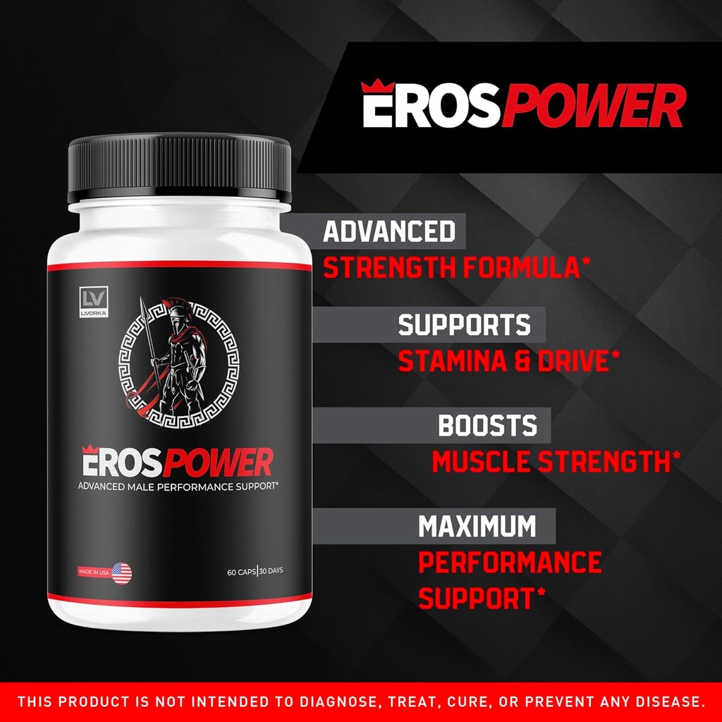 (3 Pack) Eros Power Supplement - Eros Power Supplement For Men, Eros Power, Eros Powder Supplement, ErosPower Advanced Formula, Eros Power Capsules For Men, Eros Power Pills, 180 Capsules For 3 Months 3