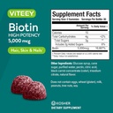 VITEEY Biotin Gummies for Hair Skin and Nails - Biotin for Hair Growth Gummies - 5000 mcg - Vegan, Gluten-Free, Non-GMO – 120 Count 5