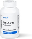 MAJOR Tab-A-Vite Multivitamin Tablets - Gluten-Free Multivitamin for Adults, Supports Overall Health, Multimineral Supplement, 1000 Count 2