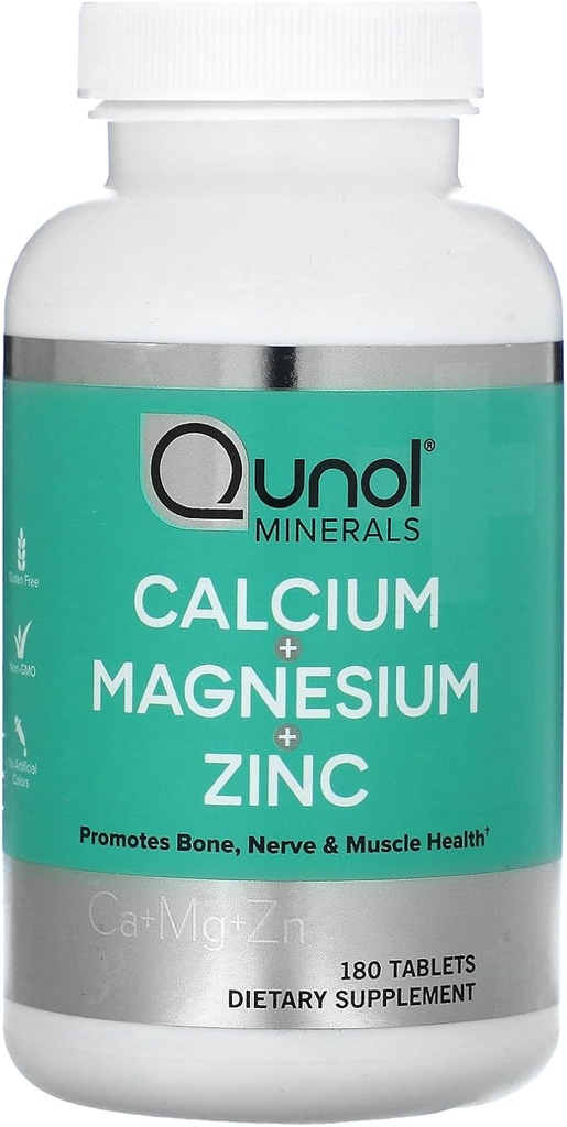 Qunol Calcium 3 in 1 Tablets with Calcium, Magnesium & Zinc for Immune Support, Bone, Nerve, and Muscle Health Supplement, 180 Count 2