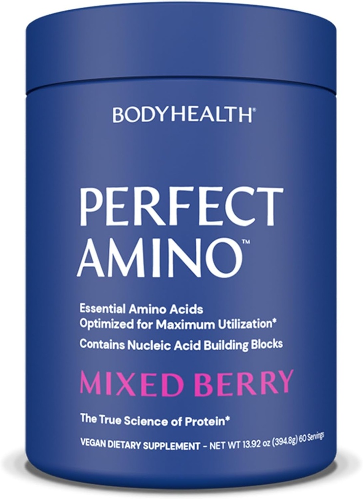 BodyHealth PerfectAmino Powder - BCAA and EAA Powder for Pre and Post Workout - Amino Acid Energy Drink for Men and Women to Support Lean Muscle and Recovery - Mixed Berry - 60 Servings 2