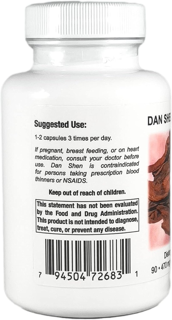 Supreme Nutrition Dan Shen Supreme, 90 Pure Red Sage Vegetarian Capsules 4