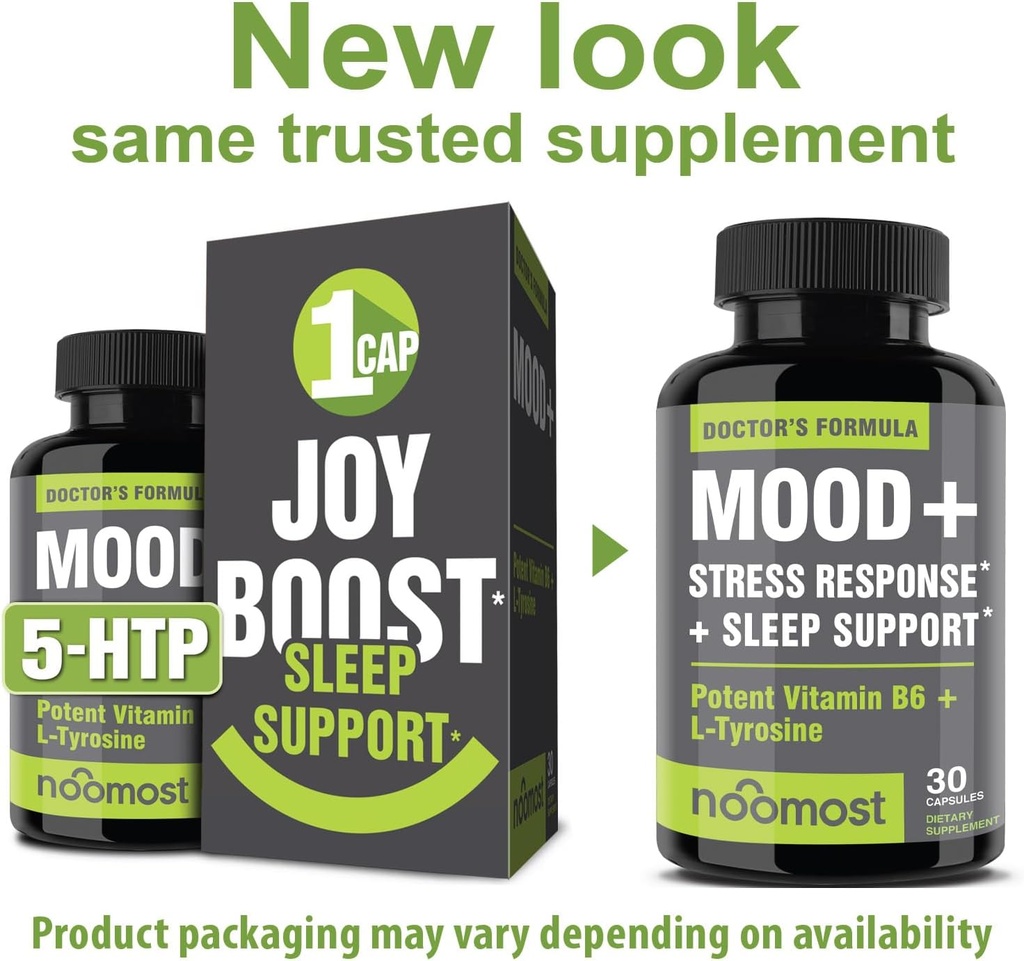 NooMost Mood Support Supplement for Mood Boost, Calm Mind & Body, Stress Response, Energy Supplement – Herbal Adaptogens: Ashwagandha, L Tyrosine, 5 HTP, Passion Flower, 30 Counts 3
