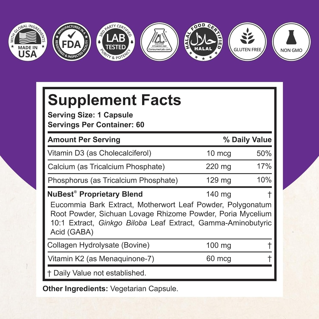 NuBest Bundle Tall 10+ 60 Capsules Tall Kids 60 Chewable Tablets | Height Growth Support for Kids & Teens | Calcium, Vitamins D3 K2, Collagen & Herbs 6