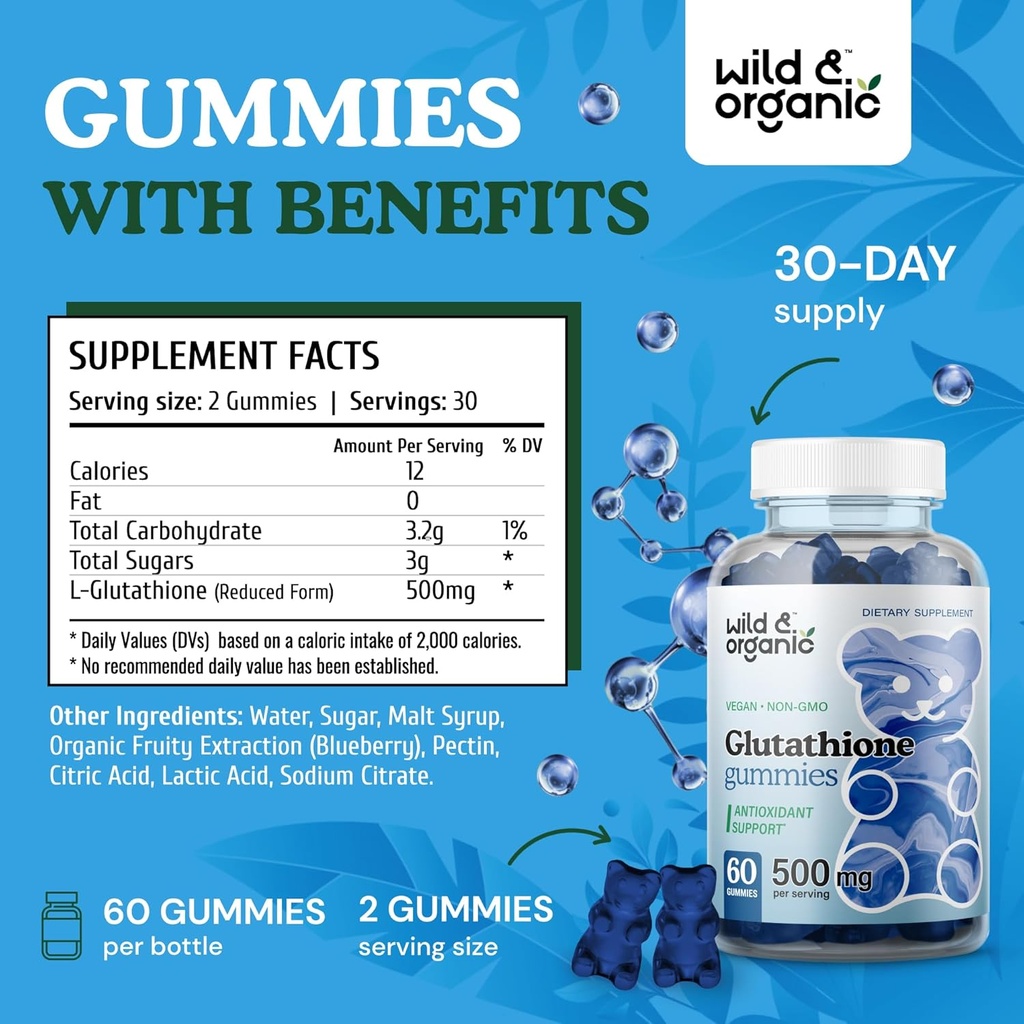 Wild & Organic L-Methylfolate Gummies & L-Glutathione Gummies 6