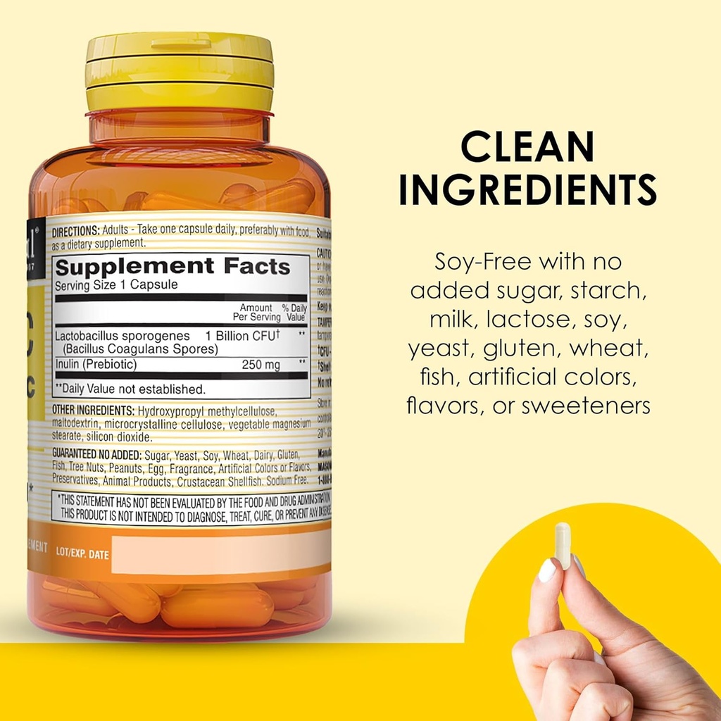 MASON NATURAL Probiotic with Prebiotic, 40 Day Supply for Normal Digestive Function & Improved Gut Health, 40 Veggie Capsules 6