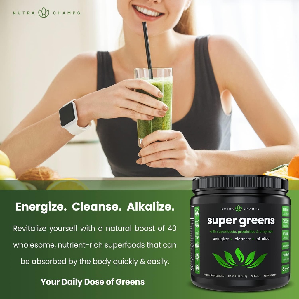 NutraChamps Super Greens Berry & Super Greens Tropical Bundle - 2 Month Supply 6