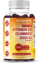 Vitamatic Sugar Free Vitamin D3 5000 IU - 120 Gummies - Great Taste - Healthy Bones, Mood & Immune System Function - Non-GMO - 120 Servings (5000 IU) 2