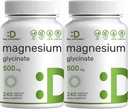 2 Pack Magnesium Glycinate 500mg, 480 Veggie Capsules | 100% Chelated for Easy Absorption | Essential Mineral Supplement for Muscle, Sleep, & Heart Health 2
