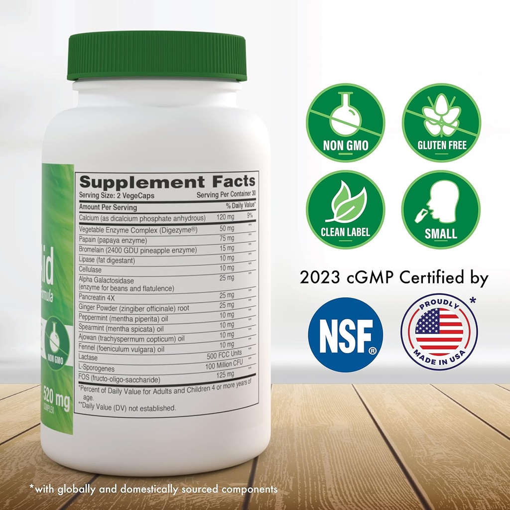 Digest-Aid | Complete Digestive Enzyme Formula with Pre and Probiotic | Digestion & Nutrient Absorption Support | Fast Acting Discomfort Relief | Non-GMO | by Health Thru Nutrition (Pack of 60) 3