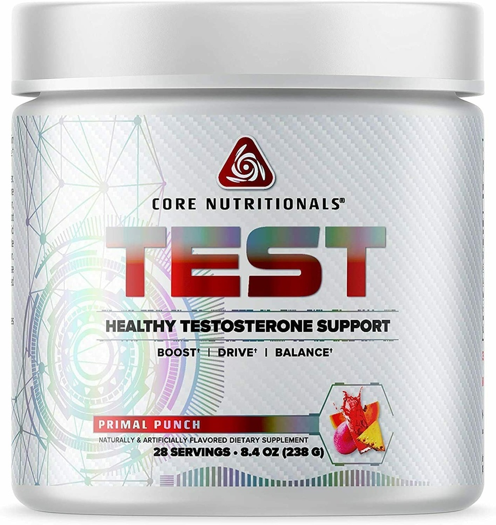 Core Nutritionals Test Vitality & Testosterone Support | with KSM-66 Ashwagandha, Calcium D-Aspartic Acid, & Pine Extract | 28 Servings (Primal Punch) 2