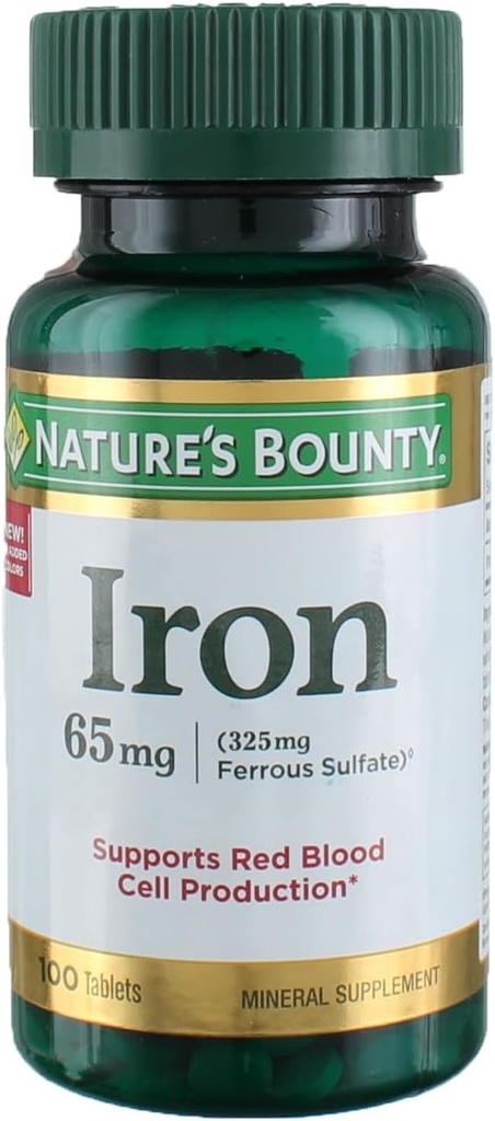 Iron 65 mg (325 mg Ferrous Sulfate), 2 Bottles (100 Count) 4
