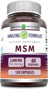 Amazing Formulas MSM (Methylsulfonylmethane) Supplement | 2000 Mg Per Serving | Capsules | Non-GMO | Gluten Free | Made in USA (1 Pack, 250 Count) 6