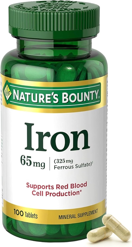 Iron 65 mg (325 mg Ferrous Sulfate), 2 Bottles (100 Count) 6