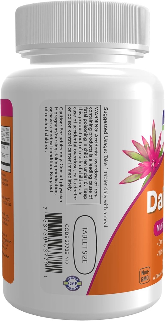 NOW Supplements, Daily Vits™, One Tablet Daily with Lutein & Lycopene, 100 Tablets (Pack of 2) 5