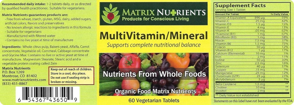 MULTIVITAMIN - Mineral - 100% Organic, Whole Food, Complete MultiVitamin - Great for Daily Health, Lifestyle and More: Vitamin A, Vitamin C, Vitamin D, Vitamin E and Much More! Vegan Tablets (60ct) 3