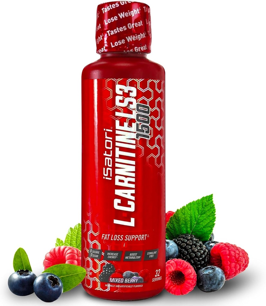 iSatori L-Carnitine LS3 1500, Triple-Blend Liquid L Carnitine Supplement, with Acetyl & Tartrate, Stimulant Free, Low Calories, Sugar & Gluten Free, Keto-Friendly, Mixed Berry Flavor (32 Servings) 2