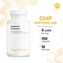 Supersmart Systemic Enzymes (High Potency) - with Bromelain, Protease, Lipase, Trypsin, Chymotrypsin, Peptidase, Pancreatin - Proteolytic Enzymes Complex | Non-GMO & Gluten Free - 100 DR Capsules 6