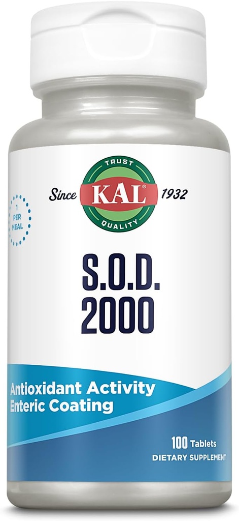 KAL S.O.D. 2000 Antioxidant Supplement - Beef Liver Source - Enteric Coated for Maximum Assimilation - Lab Verified - GMP Facility - 60 Day Guarantee - 100 Servings, 100 Tablets 2
