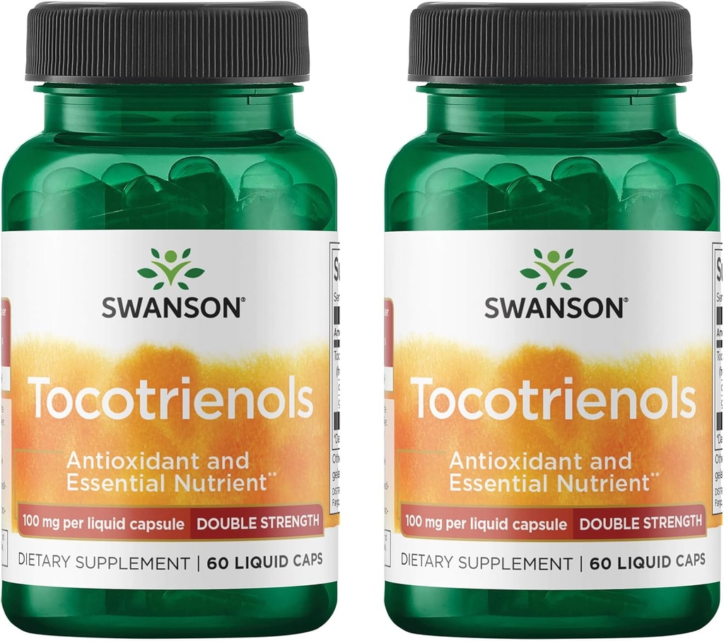 Swanson Double Strength Tocotrienols - Antioxidant - (60 Liquid Capsules, 100mg Each) 2 Pack 2