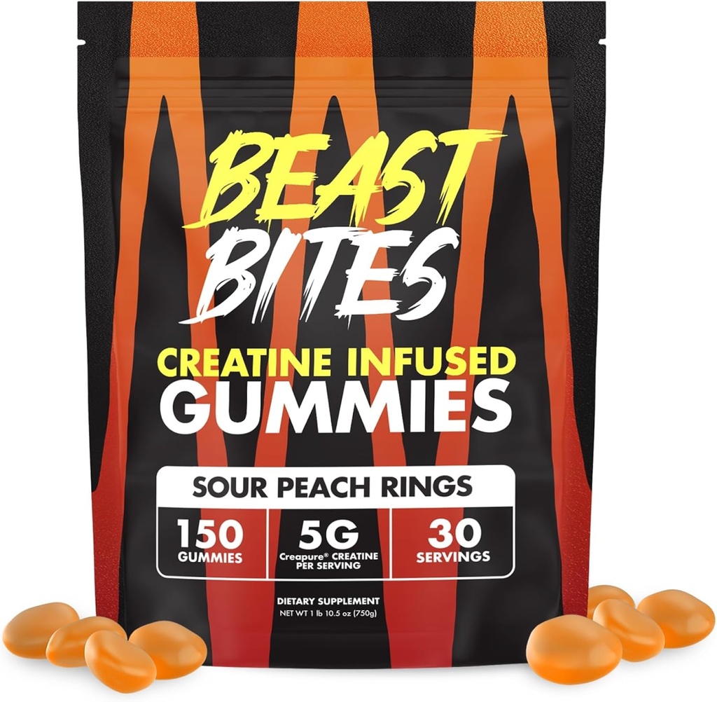 BEAST BITES - Creatine Infused Gummies - 5g Creapure Creatine Monohydrate Per Serving - NSF Certified for Sport - 30 Servings 2