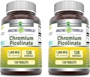 Amazing Formulas Chromium Picolinate | 1000 Mcg Tablets Supplement | Non-GMO | Gluten Free | Made in USA (3 Pack, 120 Count) 5