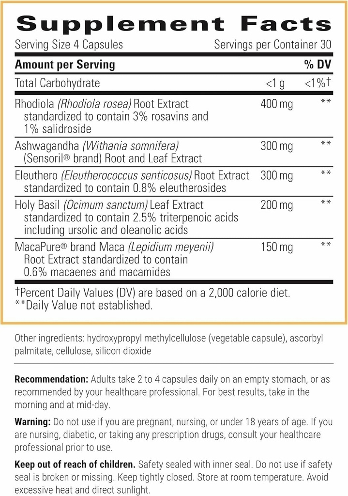 Integrative Therapeutics HPA Adapt - Adaptogenic Supplement for Stress Support* - Includes Ashwagandha, Rhodiola & Other Adaptogenic Herbs* - Vegan, Dairy-Free & Gluten-Free - 240 Capsules 3