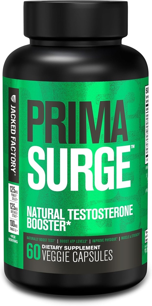 Jacked Factory Testosterone Booster for Men PRIMASURGE - w/Tongkat Ali, PrimaVie, Ashwagandha (60 Capsules) & Primasurge Max Mens Testosterone Booster (90 Capsules) 3