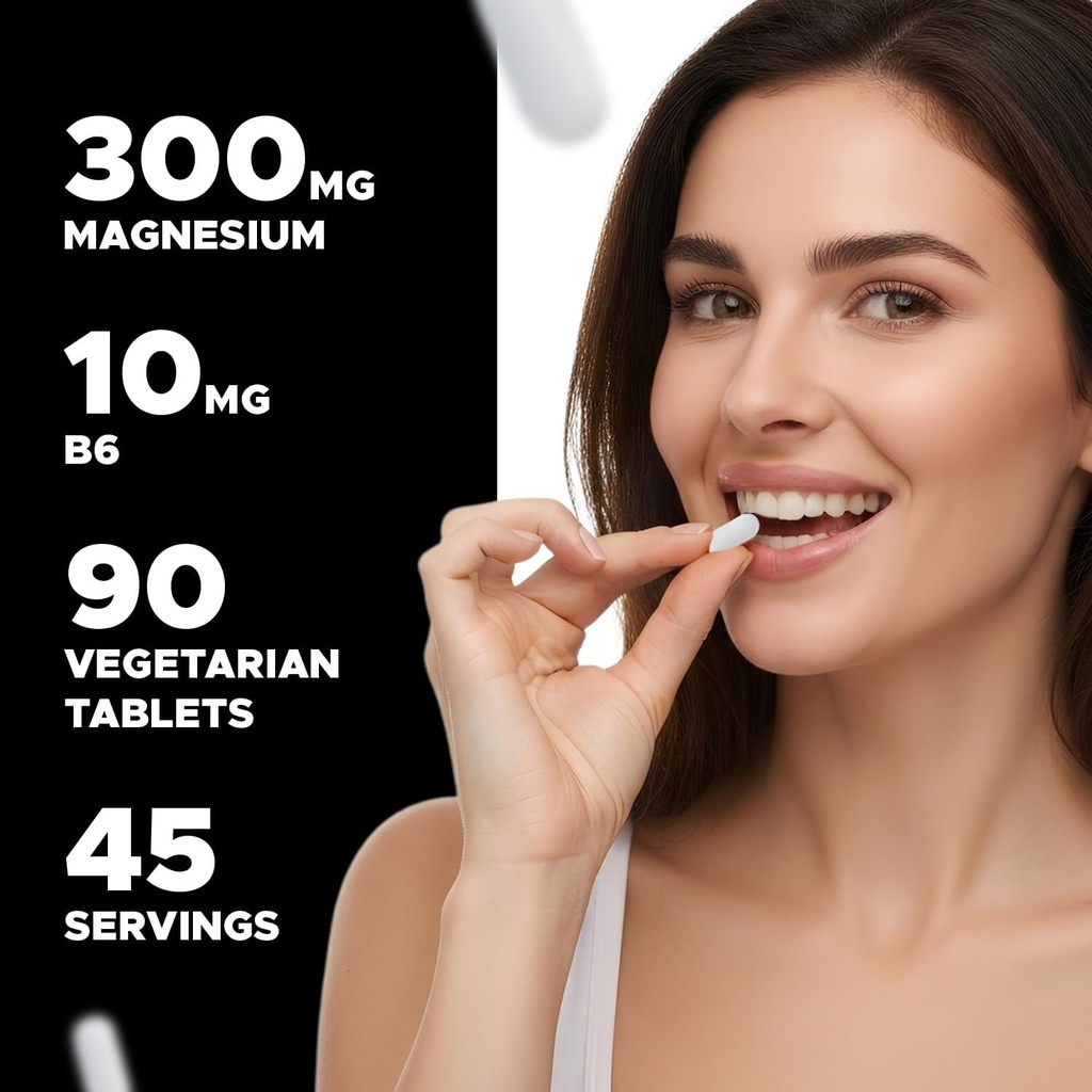 Magnesium Glycinate 1000 mg per Serving Providing 300mg of Elemental Magnesium - 90 Vegetarian Tablets - Chelated Form - Supports Muscle, Joint, and Heart Health* 6