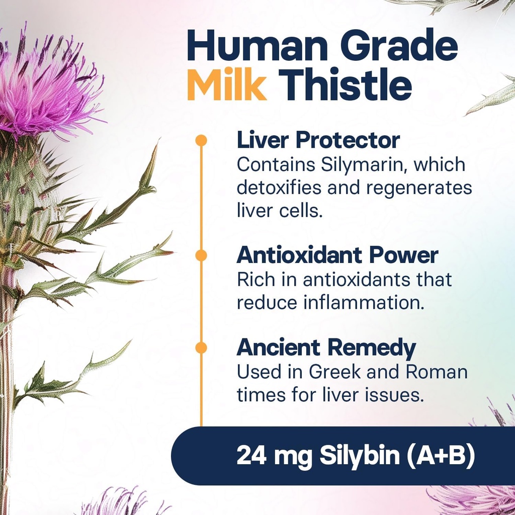 Liver Health Supplement for Medium Dogs - Milk Thistle for Dogs Liver Support with S-Adenosylmethionine (Same) & Silybin - 30 Tablets 5