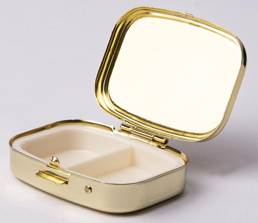 AmyZone Metal Pill Organizer Travel Friendly Portable Compact Pill Box Cute Pill Case to Hold Vitamins/Tylenol/Fish Oil/Supplements/Meds/Tablet for Purse/Pocket(Happy Go Lucky) 6