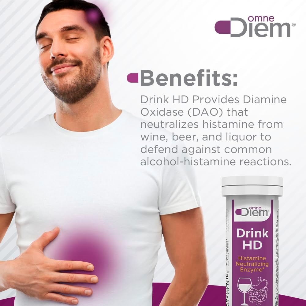 OmneDiem Drink HD Dietary Supplement: Natural Histamine Neutralizing & Digesting Enzyme – Diamine Oxidase DAO, 20 Capsules 5