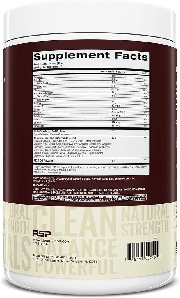 RSP NUTRITION TrueFit Protein Powder (Chocolate 2 LB) with AminoLean Pre Workout Energy (Watermelon 30 Servings) 4