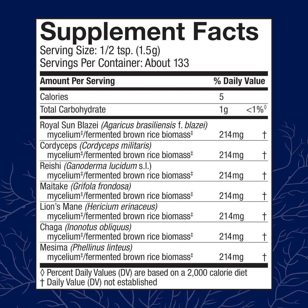 Host Defense Stamets 7 Mushroom Powder - 7 Species Blend - Mushroom Supplement for Immune Support with Royal Sun Blazei, Cordyceps, Reishi, Maitake, Lion's Mane, Chaga & Mesima - 7 oz (133 Servings)* 3